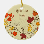 Herbstleaf Reben mit anpassbarem Text Keramikornament (Vorne)