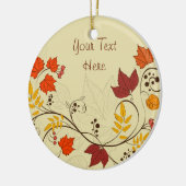 Herbstleaf Reben mit anpassbarem Text Keramikornament (Links)