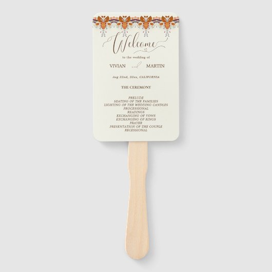 Herbstleaf Rust Floral Wedding Programm Fächer (Vorderseite)