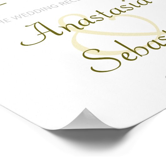 Herbstleaf String Lights Hochzeitsempfang Begrüßun Poster (Ecke)