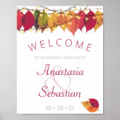Herbstleaf String Lights Hochzeitsempfang Begrüßun Poster (Vorne)
