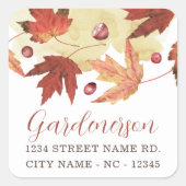 Herbstleaf und Cranberry Square Sticker (Vorderseite)