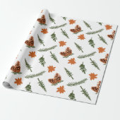 Herbstleaf und Pinecone - Nahtloses Wrapping Geschenkpapier (Ungerollt)