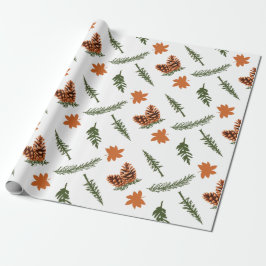 Herbstleaf und Pinecone - Nahtloses Wrapping Geschenkpapier