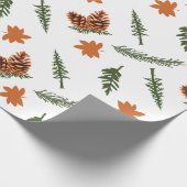 Herbstleaf und Pinecone - Nahtloses Wrapping Geschenkpapier (Ecke)