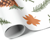 Herbstleaf und Pinecone - Nahtloses Wrapping Geschenkpapier (Rolleneckpunkt)