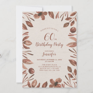 Herbstleaf | Watercolor Fall Erwachsene Geburtstag Einladung