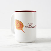Herbstleaf Zweifarbige Tasse (Vorderseite Links)