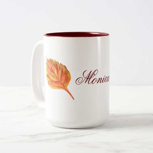 Herbstleaf Zweifarbige Tasse (Vorderseite Links)