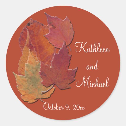 Herbstleaves 1,5" Durchmesser Rundaufkleber Runder Aufkleber (Vorderseite)