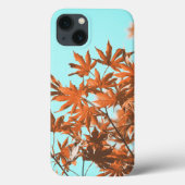 Herbstleaves Aquamarin und orange Case-Mate iPhone Hülle (Rückseite)