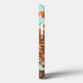 Herbstleaves Aquamarin und orange Case-Mate iPhone Hülle (Rückseite / Links)