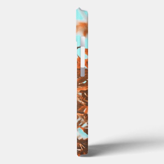 Herbstleaves Aquamarin und orange Case-Mate iPhone Hülle (Rückseite / Links)