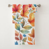 Herbstleaves Aquamarines Orangenhandtuch Set (Insitu)
