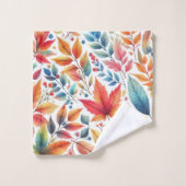 Herbstleaves Aquamarines Orangenhandtuch Set (Waschlappen)