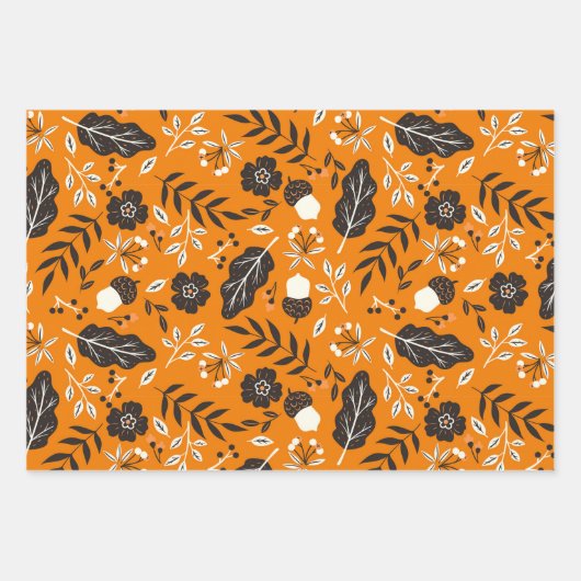 Herbstleaves, Berries & Acorns Geschenkpapier Set (Vorderseite 3)