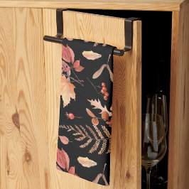 Herbstleaves & Berries mit handgezogener Wasserfar Geschirrtuch