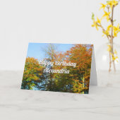 Herbstleaves & Blauer Himmel - Custom Birthday Car Karte (Gelbe Blume)