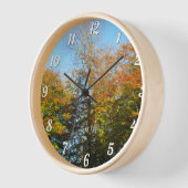 Herbstleaves & Blauer Himmel - Custom Round Wall Uhr (Winkel)