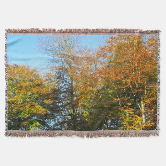 Herbstleaves & Blauer Himmel - Personalisiert Decke (Vorderseite)