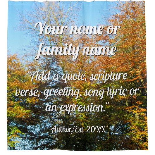 Herbstleaves & Blauer Himmel - Personalisiert Duschvorhang