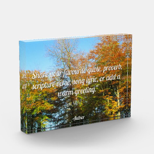 Herbstleaves & Blauer Himmel - Personalisiert Fotoblock (Links)