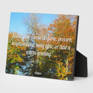Herbstleaves & Blauer Himmel - Personalisiert Fotoplatte
