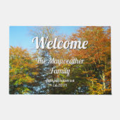 Herbstleaves & Blauer Himmel - Personalisiert Fußmatte (Vorderseite)