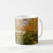 Herbstleaves & Blauer Himmel - Personalisiert Kaffeetasse (VorderseiteRechts)