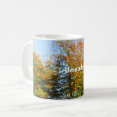Herbstleaves & Blauer Himmel - Personalisiert Kaffeetasse (Vorderseite Links)