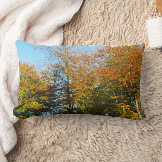 Herbstleaves & Blauer Himmel - Personalisiert Lendenkissen (Decke)