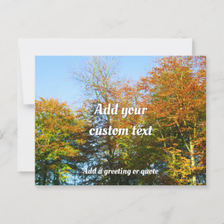 Herbstleaves & Blauer Himmel - Personalisiert Postkarte