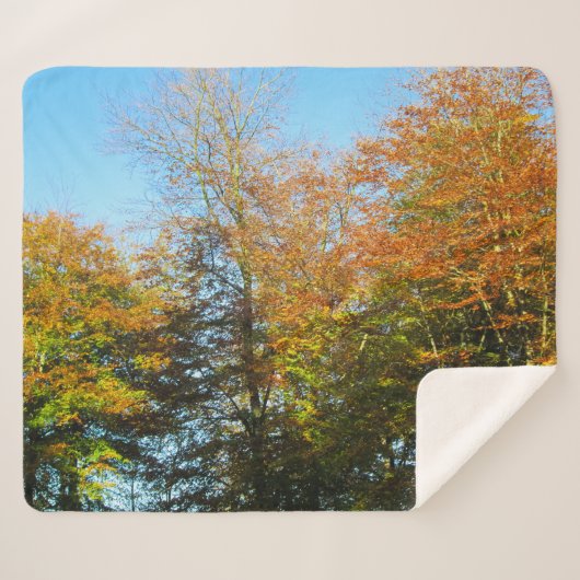 Herbstleaves & Blauer Himmel - Personalisiert Sherpadecke (Vorderseite (Horizontal))
