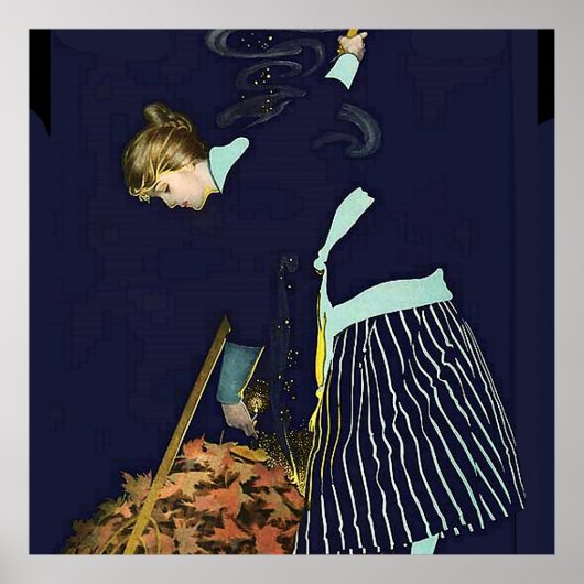 Herbstleaves Bonfire von C Coles Phillips Poster (Vorne)
