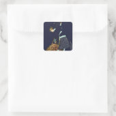 Herbstleaves Bonfire von C Coles Phillips Quadratischer Aufkleber (Tasche)