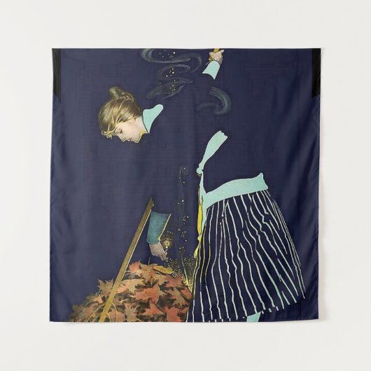 Herbstleaves Bonfire von C Coles Phillips Wandteppich (Vorderseite)