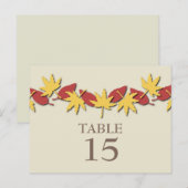 Herbstleaves Border Table Postcard, gelb/rot Postkarte (Vorne/Hinten)