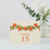 Herbstleaves Border Table Postcard, Orange/Green Postkarte (Stehend Vorderseite)