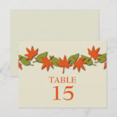 Herbstleaves Border Table Postcard, Orange/Green Postkarte (Vorne/Hinten)