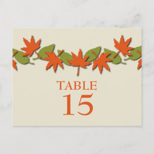 Herbstleaves Border Table Postcard, Orange/Green Postkarte