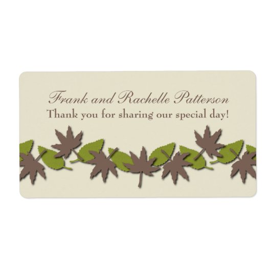 Herbstleaves Border Wedels Labels, braun/grün (Vorne)