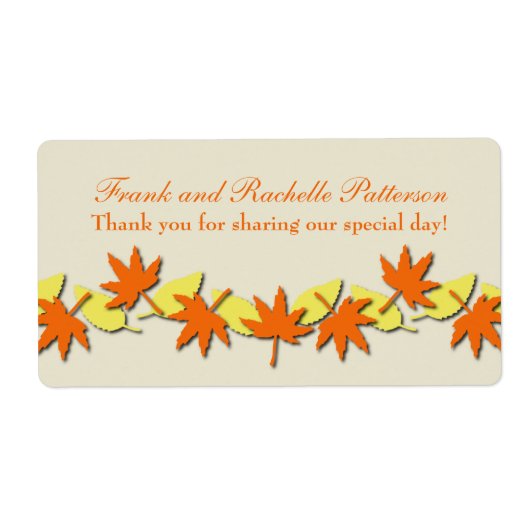 Herbstleaves Border Wedels Labels, orange/gelb (Vorne)