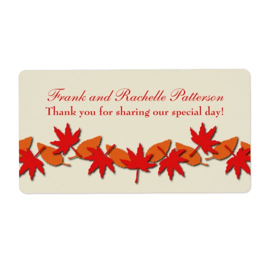 Herbstleaves Border Wedels Labels, rot/orange (Vorne)