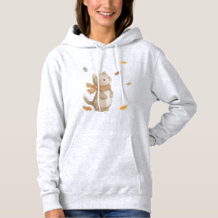 Herbstleaves Cat- Cosy Fall Kitty Illustration Hoodie
