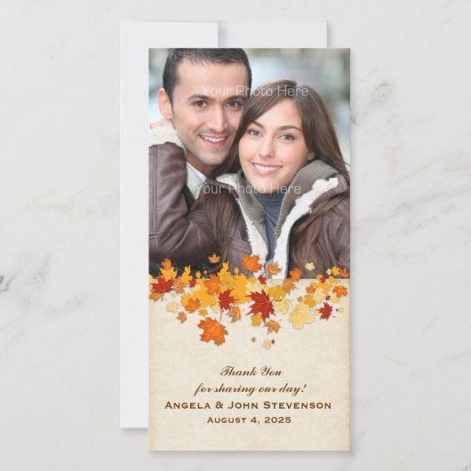 Herbstleaves Dankeskarte (Vorderseite)