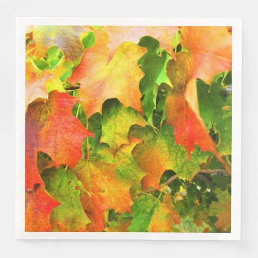 Herbstleaves drehen Herbstfarben Orange Gold Red Serviette (Vorderseite)