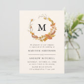 Herbstleaves | Einladung zum Monografischen Hochze (Stehend Vorderseite)