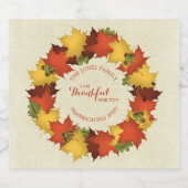 Herbstleaves Erntedank Wreath Bierflaschenetikett (Einzelnes Label)