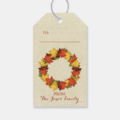 Herbstleaves Erntedank Wreath Geschenkanhänger (Rückseite)