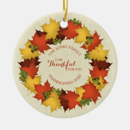 Herbstleaves Erntedank Wreath Keramikornament